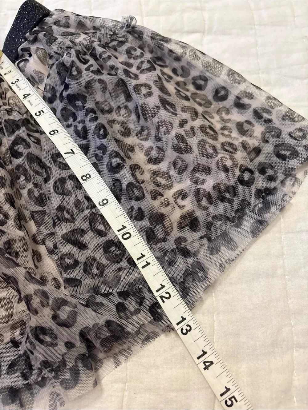 365 Kids Girls Leopard Print Tulle Skirt Size 5 Tiered K022